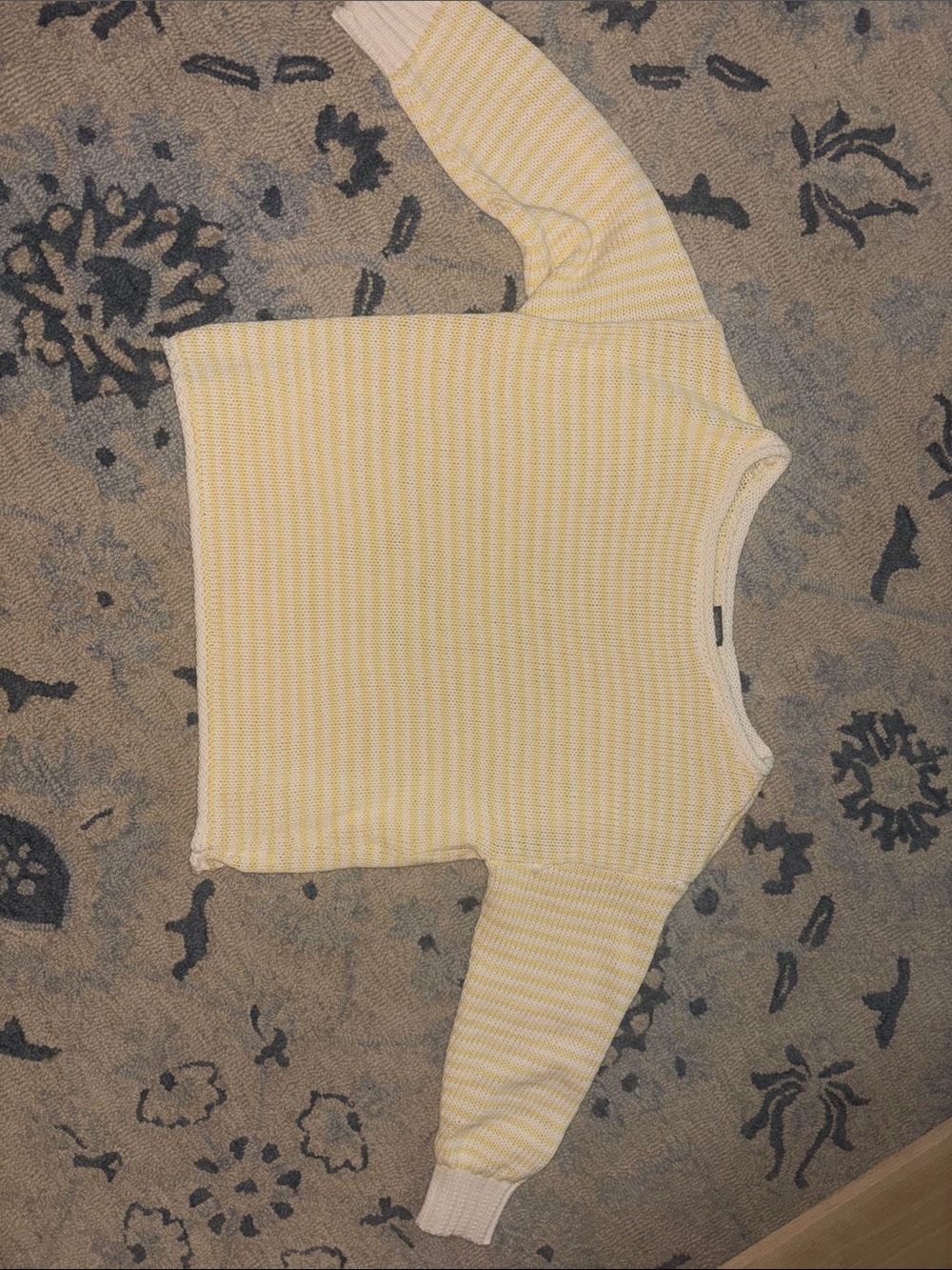 wild fable Yellow & White Striped Knit Pullover Sweater